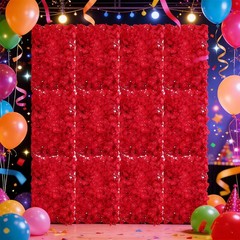 12pcs Red Flower Wall Panel Backdrop For Wedding Party Decor Easy To Use
