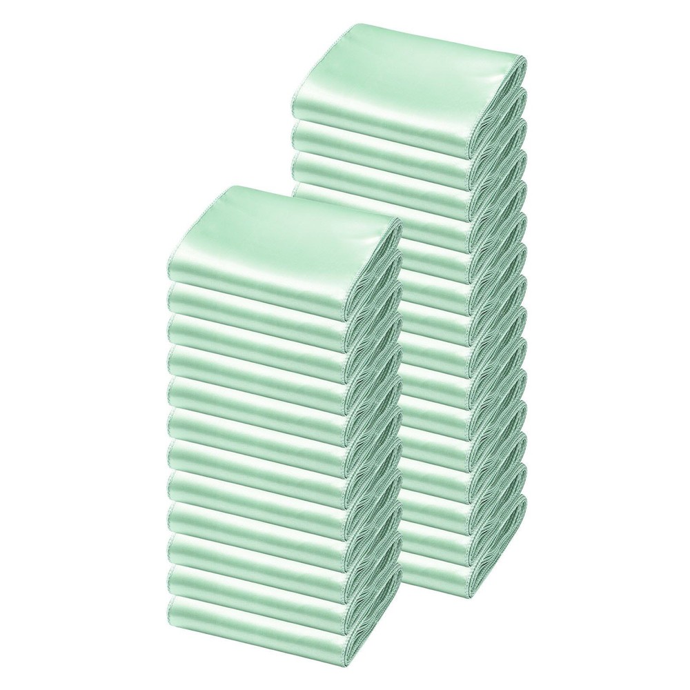 100pcs 7x108inch Light Green Satin Chair Bow Sashes Seamless & Iron-Free