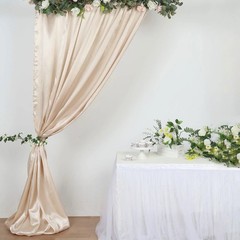 8×10 ft BEIGE Satin CURTAIN Wedding Photography Backdrop Panel Party Decorations