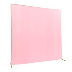 Metal Square Backdrop Stand 2 × 0.5 × 2 m Gold Frame With Pink Cover For Wedding