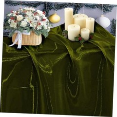 MDS 5 Yard Sheer Organza Fabric for Wedding Party – Olive Green