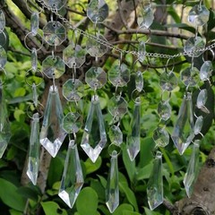 50/100pcs Acrylic Crystal Octagon Bead String Prism Garland Chandelier Hanging