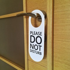 Do Not Disturb Door Hanger Sign 2 Pack (Black & White Double Sided) Please Do…