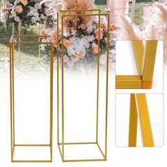 2Pcs Metal Tabletop flower Stand Floor Column Stand for Wedding Banquet Hall
