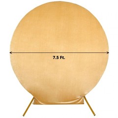 CHAMPAGNE 7.5 ft Velvet Round Backdrop STAND COVER Wedding Party Decorations
