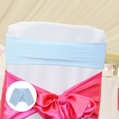 20Pcs Reusable Elastic Chair Sashes Bands Stretchy Chair Ties for Party Sky Blue