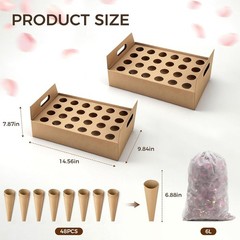 Wedding Confetti Cone Stand Box with Dried Rose Flowers(6 Litres),