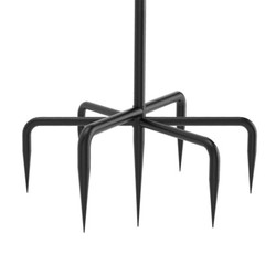 Shepherds Hooks 2 Pack Heavy Duty Two Sided Garden light Pole with 7 Base Prongs