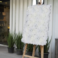 6-Pack Ivory Silk Rose Flower Wall Panels 40 × 60 cm Wedding Backdrop
