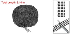 1″x10 Yard Crystal Rhinestones Mesh Ribbon Black (4mm)