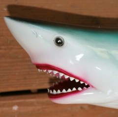 Ocean Theme Wedding Tiki Bar Decor,28″ MONSTER Shark Wall Hanging, 3-D,