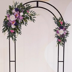 Wedding Arch Artificial Flower Panels 2-Pack Purple Pink White Green