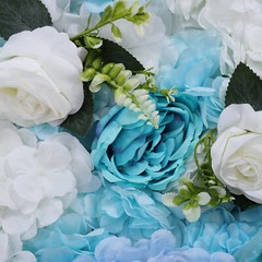 6 Pcs 24” x 16” Blue Artificial Flower Wall Panels Wedding Party Floral Decor
