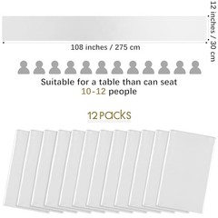 Pack Satin Table Runner x 108 Inch Long Wedding Satin Silk Table 12 White