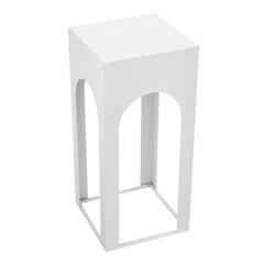 3 Piece White Iron Sheet Square Table Pillar Modern Floor Standing 65*29*29cm