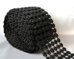 10YD Black Diamond Bling Mesh Rhinestone Ribbon Wrap Wedding Decoration 4″