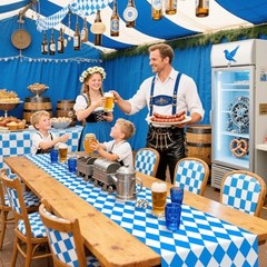 Pcs Oktoberfest Table Runner – and White Checkered Tablecloths 14 x 108″ 6 Blue