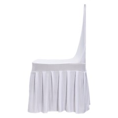 30Pc White Stretch Chair Covers Ruffled Skirt Polyester Spandex Fit 16-22 In