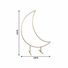 6.5 ft Gold Metal Crescent Moon Wedding Arch Backdrop Stand Party Decorations