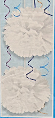 Greenbrier Tissue Pom Pom Hangers 12″ Party Wedding Decor Lot of 59 Multicolor