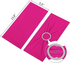 50pcs Fuchsia Spandex Chair Sashes with Buckle Slider for Wedding, Party Deco…
