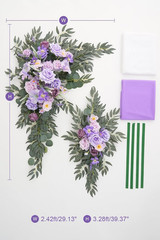 Deluxe Wedding Arch Flowers & Drapes Kit – Purple Sage Silk Arrangements