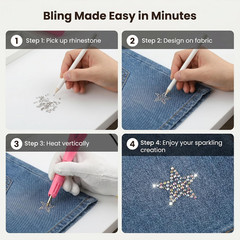 Fabric Rhinestone Setter Kit with 10000 Pieces Glass Rhinestones and Pearls