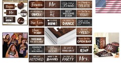 Rustic Wedding Photo Booth Props 24 Designs Double Sided Waterproof Decorations