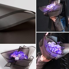 Kosotody 20 Sheets Frosted Flower Wrapping 21 Piece Set, Black Egde