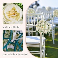 Flower Balls Centerpieces for Tables: 4 PCS White Flowers for Centerpieces Fl…
