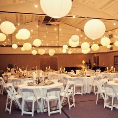 Paper Lanterns Decorative, White Hanging Round Chinese Lanterns with Lights f…