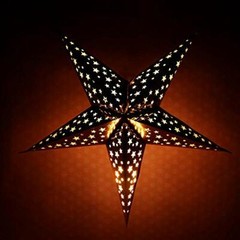 Quasimoon 24″ Gold Foil Cut-Out Paper Star Lantern, Hanging Decoration by Pap…