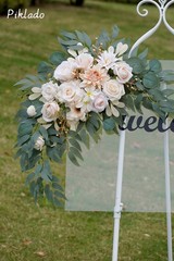 Faux Flower Swag Set of 2 for Wedding Welcome Signs Floral Swag Wedding