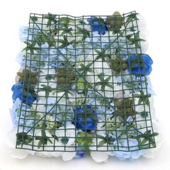 6 Pieces 23.62*15.74″ Silk Blue& White& Green Artificial Flowers Wall Decoration