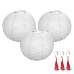 3 Pcs White Round Paper Lanterns 14 Inch Paper Lantern Party Decorations