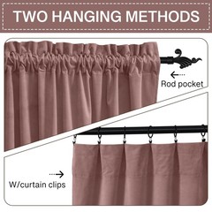 Soft Velvet Wild Rose Curtains 105 inches Privacy Drapes, 2 Panels | 300GSM S…