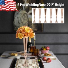 6 Pcs Wedding Centerpieces Vase European Vase Versatile Metal Props 22.2″ Height