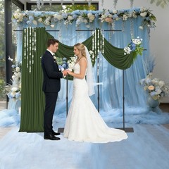 Black Wedding Backdrop Stands 4PCS 80-240cm Adjustable Height Backdrop Stands