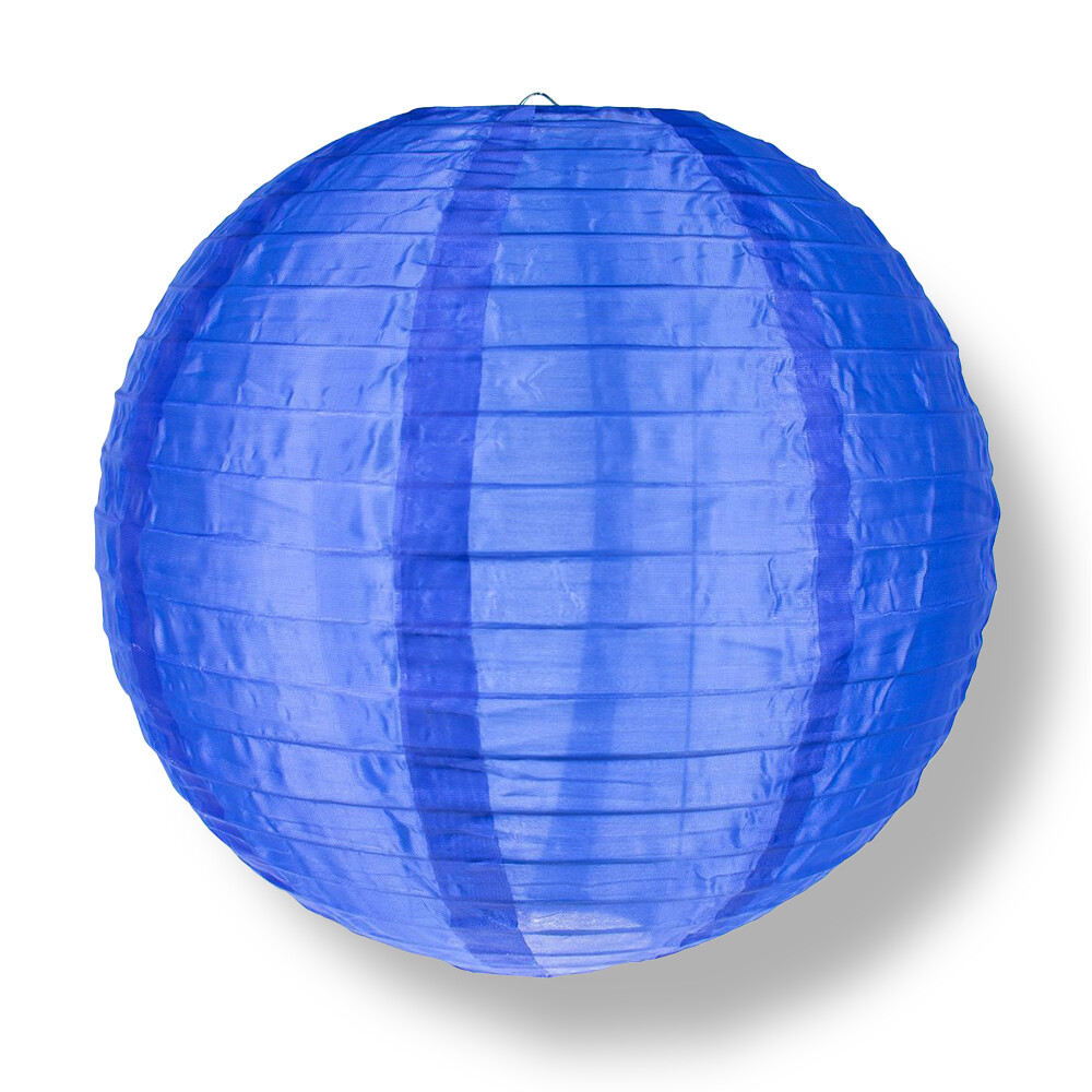 20″ Navy Blue Nylon Lantern, Even Ribbing, Durable, Hanging Decoration