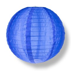 20″ Navy Blue Nylon Lantern, Even Ribbing, Durable, Hanging Decoration