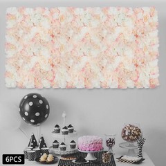 6Pcs Artificial Silk Flower Wall Panel Floral Backdrop Party Wedding Decoration