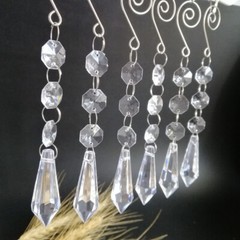 20Pcs Acrylic Crystal Pendant Ornament Chandelier Wedding Centerpiece Tree Decor