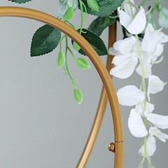 2 GOLD Metal HOOPS Round Standing Wreath Rings Set Party Wedding Decorations