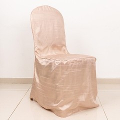 BEIGE Crinkle Crushed Taffeta Banquet CHAIR COVER Party Wedding Events Decor