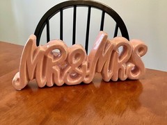 ‘Mr & Mrs’ Ceramic Sign/Decor, Wedding, Shower, Bridal, Pink