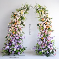Multicolor Floral Arch Flower Wall 210cm x 80cm Customizable Wedding Decoration
