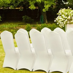 VEVOR 50PCS Beige Stretch Spandex Folding Chair Covers for Wedding Party Dining