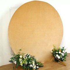 CHAMPAGNE 7.5 ft Velvet Round Backdrop STAND COVER Wedding Party Decorations