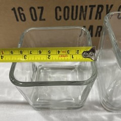 12 pcs Mixed (6) 3.5” & (6) 4” Square Clear Glass Wedding Centerpieces Vase NIB