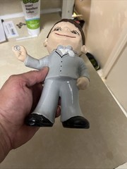 Vintage Atlantic Mold 9”Groom Brown Eyes & Hair W/ Grey Suit Cute Wedding Fun !